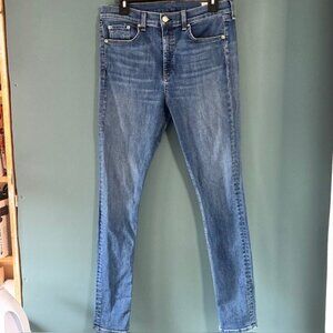 Rag & Bone Jeans High Rise Skinny Ankle 32 Denim Med Wash Whisker Streetwear
